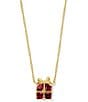 Kendra Scott Present Short Pendant Necklace, Color:Gold Red Crystal - Image 1