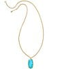 Color:Bronze Veined Turquoise Magnesite - Image 2 - Rae Gold Long Pendant Necklace