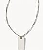 Color:Oxidized Sterling Silver - Image 1 - Scott Bros. Men's Sterling Silver Dog Tag Necklace