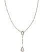 Color:Ivory Mother Of Pearl - Image 1 - Silver Camry Ivory Mother Of Pearl Y Necklace