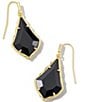Color:Gold Black - Image 1 - Small Faceted Alex Gold Drop Earrings