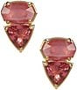 Kendra Scott Tatum Stud Earrings, Color:Gold Pink Mix - Image 1