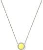 Kendra Scott Tennis Ball Novelty Short Pendant Necklace, Color:Silver/Chartreuse Magnesite - Image 1
