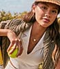 Kendra Scott Tennis Ball Novelty Short Pendant Necklace, Color:Gold/Chartreuse Magnesite - Image 3