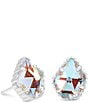 Color:Rhodium Dichroic Glass - Image 1 - Tessa Dichroic Glass Stud Earrings