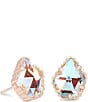 Color:Rose Gold Dichroic Glass - Image 1 - Tessa Dichroic Glass Stud Earrings