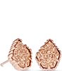 Color:Rose Gold Pink Drusy - Image 1 - Tessa Drusy Stud Earrings
