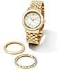 Color:Gold - Image 1 - Women's Alex Three Hand Gold Stainless Steel Bracelet Watch Gift Set