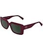 Kendra Scott Women's Dira 55mm Rectangle Sunglasses, Color:Dark Rose/Fuchsia/Green - Image 1