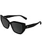 Kendra Scott Women's Dira 56mm Butterfly Sunglasses, Color:Black/Grey - Image 1
