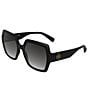 Kendra Scott Women's Dira 56mm Rectangle Sunglasses, Color:Black/Grey - Image 1
