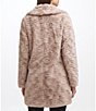 Color:Truffle - Image 2 - Grooved Faux Fur Notch Lapel Long Sleeve Cozy Coat
