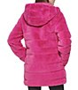 Color:Hot Pink - Image 2 - Hooded Faux Mink Coat