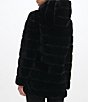 Color:Black - Image 2 - Hooded Faux Mink Coat
