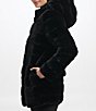 Color:Black - Image 3 - Hooded Faux Mink Coat