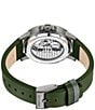 Color:Olive - Image 3 - Men's Automatic Olive Green Leather Strap Watch