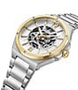 Color:Two Tone - Image 2 - Men's Automatic Two Tone Stainless Steel Bracelet Watch