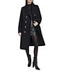 Kenneth Cole New York Solid Notch Collar Double Breasted Military Coat, Color:Navy - Image 1