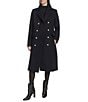 Kenneth Cole New York Solid Notch Collar Double Breasted Military Coat, Color:Navy - Image 2