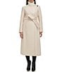 Color:Beige - Image 1 - Stand Collar Belted Wrap Wool Blend Maxi Coat