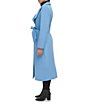 Color:Periwinkle - Image 3 - Stand Collar Belted Wrap Wool Blend Maxi Coat