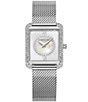 Color:Silver - Image 1 - Women's Analog Stainless Steel Mesh Strap Watch