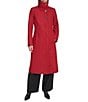 Kenneth Cole New York Wool Blend Stand Collar Back Belt Walker Coat, Color:Red - Image 1