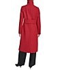 Kenneth Cole New York Wool Blend Stand Collar Back Belt Walker Coat, Color:Red - Image 2