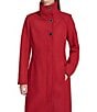 Kenneth Cole New York Wool Blend Stand Collar Back Belt Walker Coat, Color:Red - Image 4