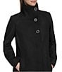Kenneth Cole New York Wool Blend Stand Collar Back Belt Walker Coat, Color:Black - Image 4