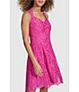 Color:Fuchsia - Image 3 - Corded Lace V-Neck Sleeveless Open Back Dress