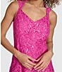 Color:Fuchsia - Image 5 - Corded Lace V-Neck Sleeveless Open Back Dress