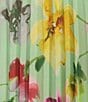 Color:Sage Floral - Image 5 - Crinkle Knit Floral Print Surplice Neck Short Flutter Sleeve Pleated Asymmetrical Mini Dress
