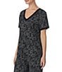 Color:Black Ivory Dot - Image 4 - Dotted Short Sleeve V-Neck Coordinating Jersey Knit Top