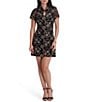 Kensie Embroidered Stretch Lace Mini Dress - Image 1