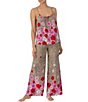 Kensie Floral Animal Print Scoop Neck Sleeveless Cami Sleep Top, Color:Mixed Print - Image 3