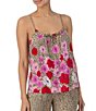 Color:Mixed Print - Image 4 - Floral Animal Print Scoop Neck Sleeveless Cami Sleep Top