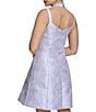 Color:Lilac - Image 2 - Jacquard V-Neck Sleeveless Cross Strap Side Pocket A-Line Mini Dress
