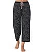 Color:Black Ivory Dot - Image 1 - Jersey Knit Dotted Coordinating Cropped Sleep Pants