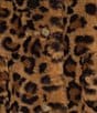 Kensie Leopard Faux Fur Collared Neck Long Sleeves Gold Button Front Coat, Color:Brown Leopard - Image 5