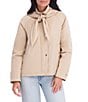 Kensie Luxe Satin Scarf Hood A-Line Zip Front Jacket - Image 4