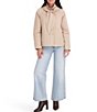 Kensie Luxe Satin Scarf Hood A-Line Zip Front Jacket - Image 6