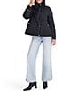 Kensie Luxe Satin Scarf Hood A-Line Zip Front Jacket - Image 3