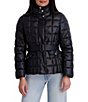 Kensie Matte Cire Belted Quilt Zip Front Puffer Jacket - Image 4