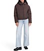 Kensie Memory Fabric Hooded Funnel Collar Puffer Bomber Style Jacket - Image 3