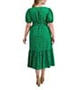 Kensie Plus Size Cotton Eyelet Dress, Color:Green - Image 2