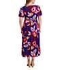 Kensie Plus Size Floral Print Textured Woven Dress, Color:Cobalt Multi - Image 2