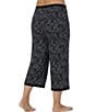 Color:Black Ivory Dot - Image 2 - Plus Size Jersey Knit Dotted Coordinating Cropped Sleep Pants