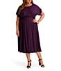Kensie Plus Size Short Sleeve A-Line Woven Midi Dress - Image 4