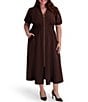 Kensie Plus Size Short Sleeve V-Neck Drapey Scuba Midi Dress - Image 1